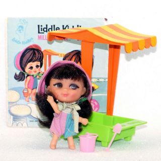 Liddle Kiddle Millie Middle Doll Sand Box Bonnet Pail & Shovel Vintage Complete