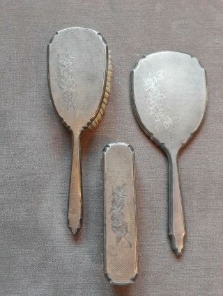 Vintage Sterling Silver Vanity Set,  Mirror & Brushes,  Deakin And Francis