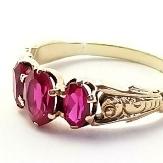 Antique Victorian 10k Solid Gold Ring Ruby Size 5.  5 2g