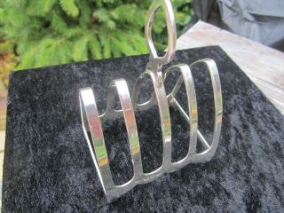 Solid Silver Toast Rack H/m Chester 1937 Deco Look
