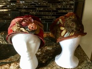 2 Fancy Designer Vintage Ladies Hats