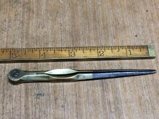 Vintage Brass 5 Inch Dividers Calipers Ornate Design With Iron Tips 2