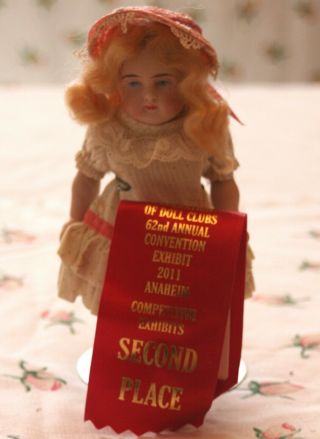 Antique All Bisque Jointed 6 " Doll - Award Winning Ribbon