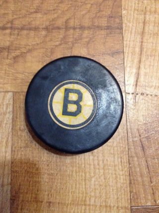1969 - 77 Vintage Rare Nhl Boston Bruins Art Ross Converse Game Puck Usa Tyer Ccm