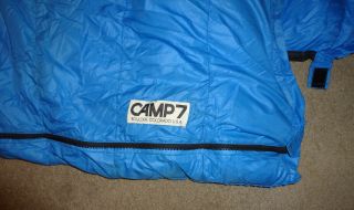 Vintage Blue Camp 7 Down Sleeping Bag Cold Weather Mummy Style,