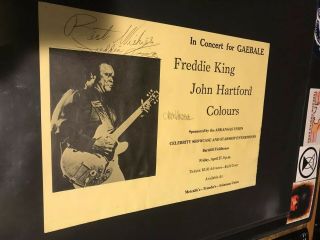 Rare Signed Freddie King Poster Also Signed By John Hartford Texas Blues