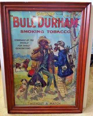Large Vintage Bull Durham Smoking Tobacco Lithograph Print 28 1/2 " 517 - Erf