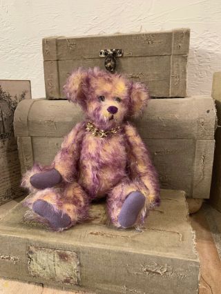 Fully Jointed Handmade Teddy Bear Purple Mohair,  Beary Lavender