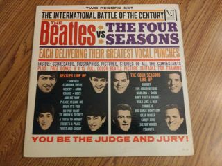 “the Beatles Vs The Four Seasons” Us 1964 2 Lp Record Set Vg,  Cond Rare