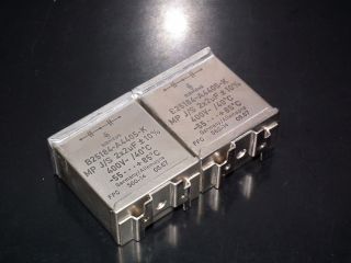 Two vintage Siemens PIO capacitors 2x2 uF / 400V Klangfilm,  glass end seal 2