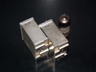 Two vintage Siemens PIO capacitors 2x2 uF / 400V Klangfilm,  glass end seal 5