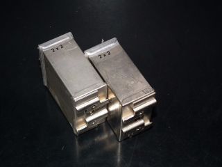 Two vintage Siemens PIO capacitors 2x2 uF / 400V Klangfilm,  glass end seal 7