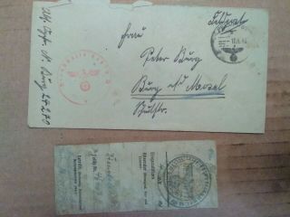 Wwii German Feldpost Paper & Envelope W/ Third Reich Cancellation 1943