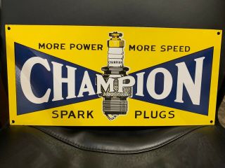 18 Inch Ch Spark Plugs Vintage Style Porcelain Enamel Sign