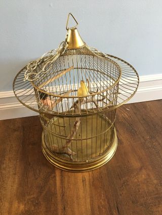 Vintage Hendryx Brass Wire Bird Cage Water Feed Holder Parakeet Canary