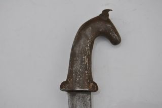 Vintage indo persian islamic silver damascened jambiya letter opener dagger 6