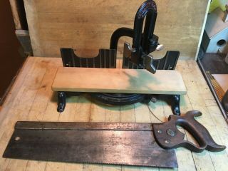 Antique Vintage STANLEY No 150 MITER SAW BOX BEAUTY with Keen Kutter 16 