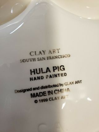 Clay Art Hula Pig Platter Tray 3D Chip Dip Vintage Rare Unique Luau Party 6