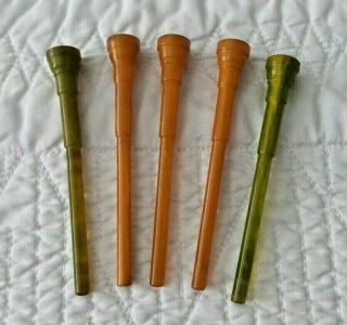 5 Vintage Bakelite Cocktail Stirrers Swizzle Sticks Muddlers Butterscotch &green