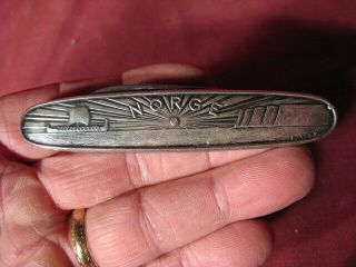 Vintage Norwegian " Norge " Silver Folding Pocket Knife