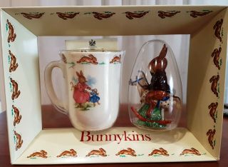 Vintage Royal Doulton Bunnykins Boxed Mug and Tally Ho Figurine Gift Set 2
