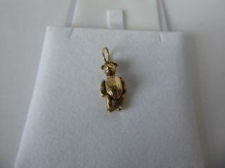Vintage 9ct 9carat Yellow Gold Traditional Charm,  Articulated Teddy Bear