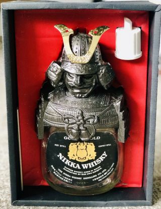 Rare Vintage Nikka Samurai Whisky Bottle Warrior Narita Japan,