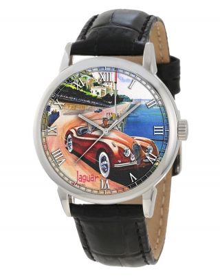 Vintage Jaguar Monte Carlo Monaco Racing Car French Art Collectible Wrist Watch
