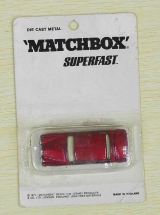Matchbox Superfast Rolls - Royce Silver Shadow In Extremely Rare Prepro Card?
