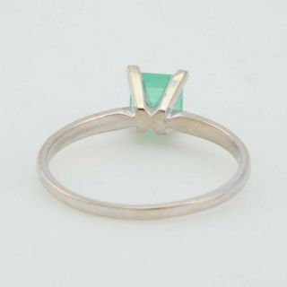 Vintage 14K White Gold Emerald and Diamond Ring 3