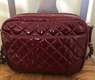 NWT MZ WALLACE SMALL CROSBY CRANBERRY LACQUER/GOLD RARE - (@ STORE) 2