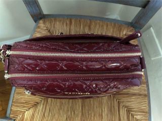 NWT MZ WALLACE SMALL CROSBY CRANBERRY LACQUER/GOLD RARE - (@ STORE) 4