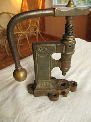 . Vintage Hand Press For Riveting.  Press Tool Leather.  Paris