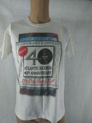 Vintage 1988 Atlantic Records 40th Anniversary T - Shirt Adult Size L