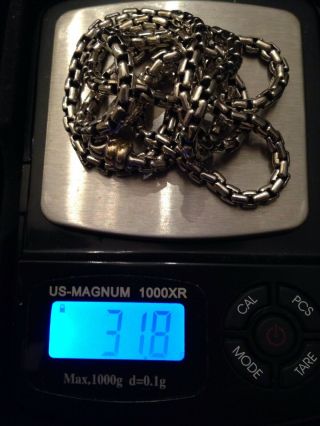 Vtg.  925 Sterling Silver Heavy Chain Necklace 31.  8 Grams