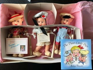 Three Little Pigs Madame Alexander Dolls Set 10000 Rare Including Stands