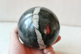 5.  6LB Rare Black Iron Meteorite,  Iron - Nickel Sphere Tibeten 12