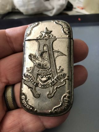 Very Rare Vintage Anheiser Busch Metal Match Safe Holder