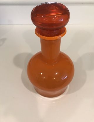 Vintage Kosta Boda Orange Glass Bottle/ Decanter 1960 