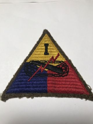 Wwii Us Army Armored Division Group Ce I Patch Triangle Shoulder Patch