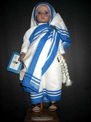 Vintage Missionary Of Charity Catholic Nun Doll 15 " Porcelain Doll Mother Teresa