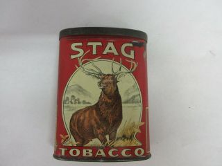 Vintage Advertising Tobacco Stag Oval Vertical Pocket Tin 498 -