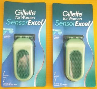 2 Vintage Gillette For Women Sensor Excel Razor Shavers 98 