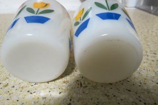 Vintage Fire King Anchor Hocking Milk Glass Tulip Salt And Pepper Shakers 4