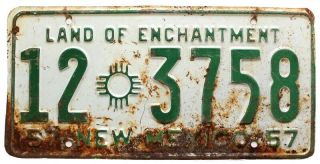 Vintage Mexico 1957 San Miguel County License Plate,  3758