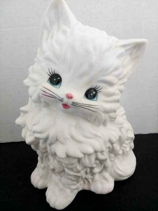 Vintage Inarco E - 1282 White Kitty Cat 1964 Statue Large
