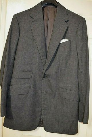 Anderson & Sheppard - London Vtg Classic Bespoke Tailored Grey Suit Jacket Uk 40l