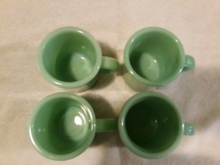 4 Vintage Jadeite Fire King C Handle Mugs Restraunt Ware Exc 3