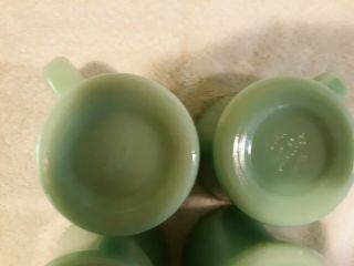 4 Vintage Jadeite Fire King C Handle Mugs Restraunt Ware Exc 6