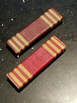 Wwii Us Army Navy Marine Narrow Good Conduct Medal Ribbon Bar Set X2